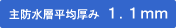 主防水層平均厚み1.1ミリ