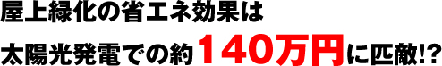 屋上緑化の省エネ効果は、太陽光発電での約140万円に匹敵!?